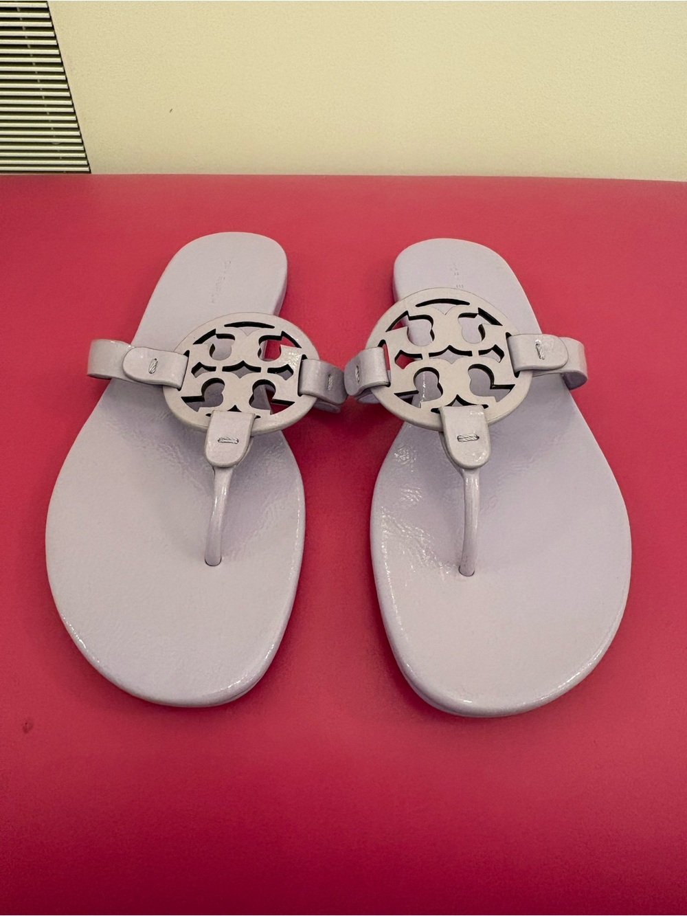 Tory Burch Miller Lavender Logo Thong Sandals